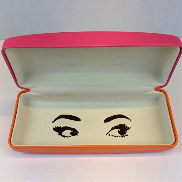 Kate Spade Eyeglasses / Sunglasses Case - Pink & Orange Hard Clamshell - Picture 4 of 4